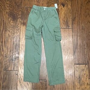 Pacsun women’s high rise relaxed straight leg button fly stretch dad cargo jeans